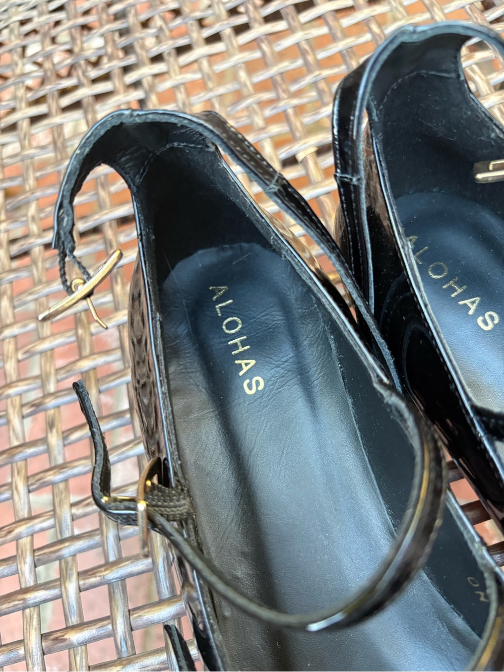 ALOHAS Luke Onix Black Leather Ballet Flats NEW - Picture 6 of 9